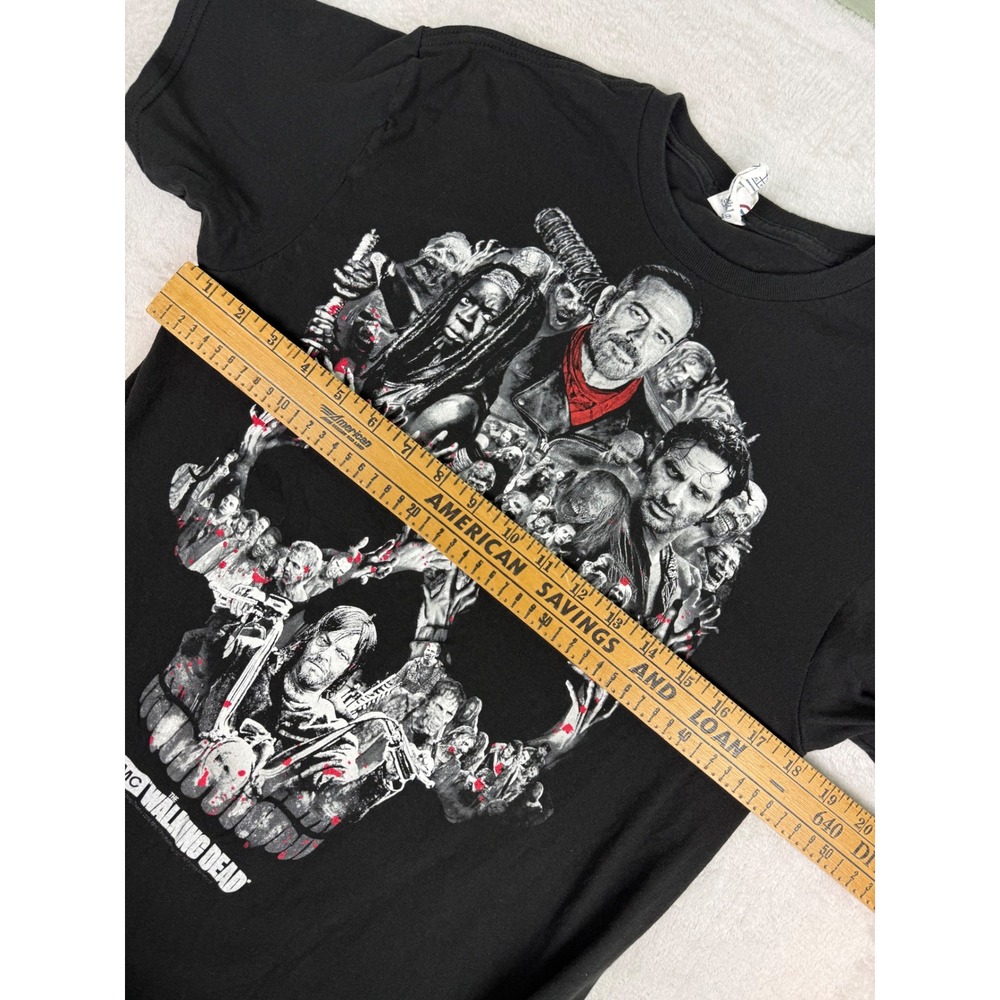 The Walking Dead AMC Skull Graphic T-Shirt Mens Medium Black Rick Daryl Negan - Picture 5 of 6